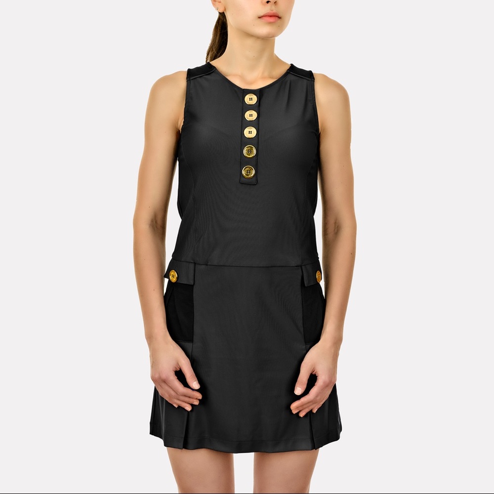 CENTRE COURT ACTIVEWEAR CHESTERFIELD DRESS (BLACK)